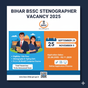 Bihar BSSC Stenographer Vacancy 2025 Notification Apply Online for 432 Posts