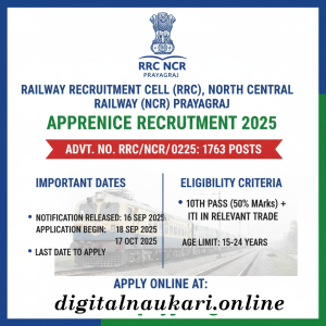 Railway RRC NCR Apprentice Recruitment 2025