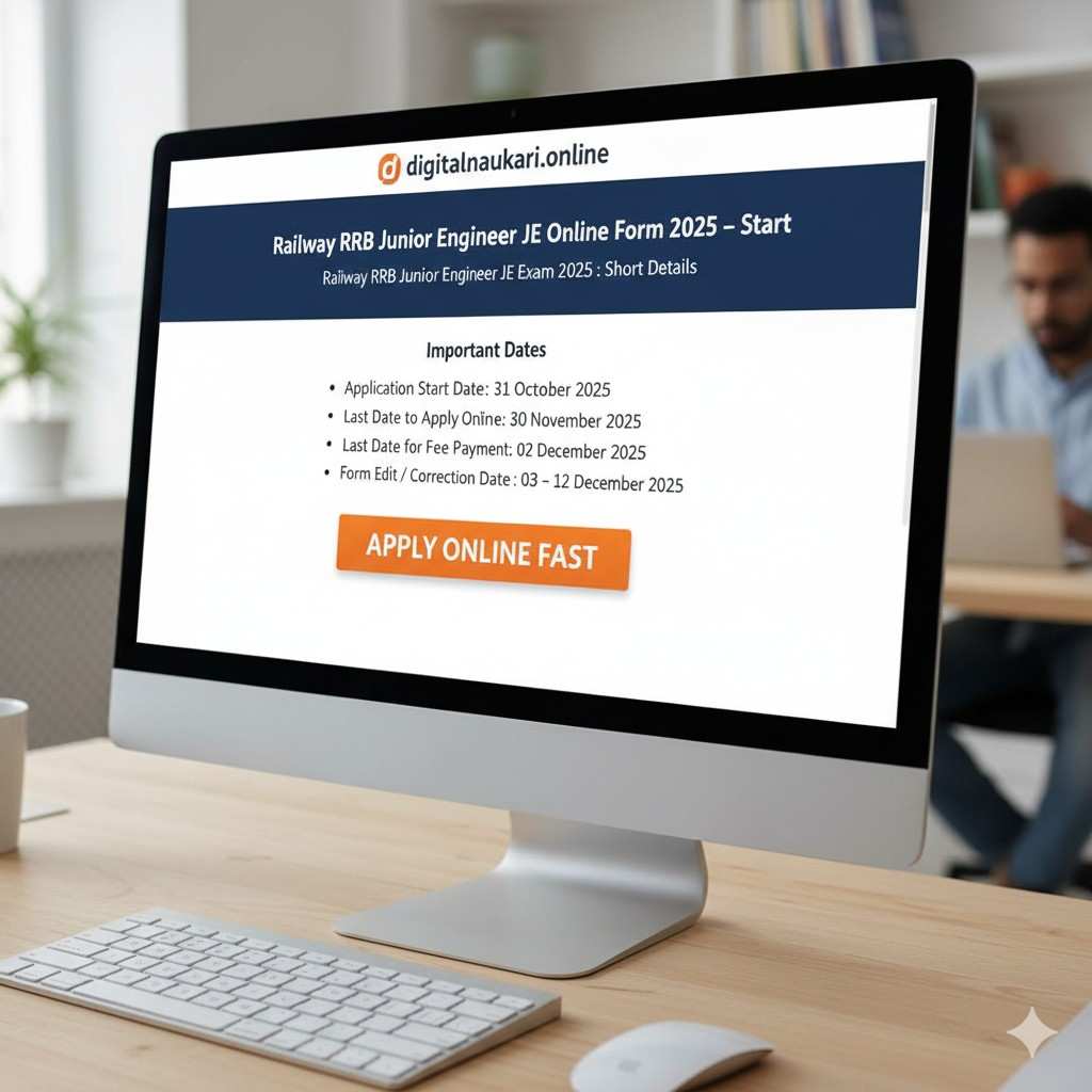 RRB Junior Engineer JE Online Form 2025